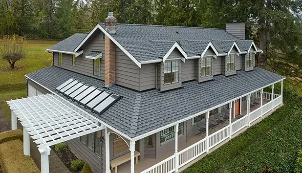 Home with dark gray UHDZ shingles